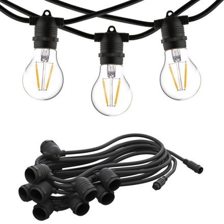 Outdoor Garden Girland fénylánc FESTOON LIGHTS 7873 10xE27 IP65 6m fekete Nowodvorski