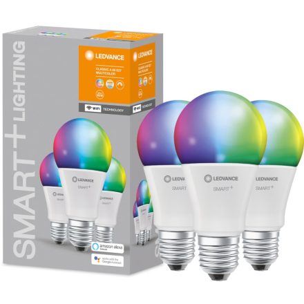 3PAK LED izzó E27 A60 9W 806lm CCT RGB LEDVANCE SMART+ WiFi szabályozható