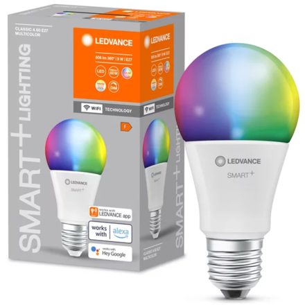 E27 A60 LED izzó 9W 806lm CCT RGBW LEDVANCE SMART+ WiFi szabályozható