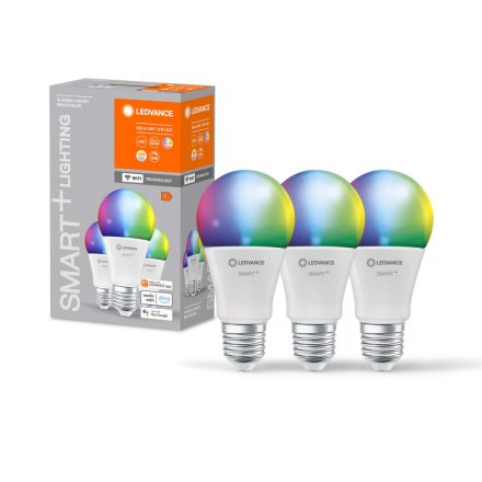 3PAK LED izzó E27 A60 9W 806lm RGBW SMART+ WiFi szabályozható klasszikus LEDVANCE