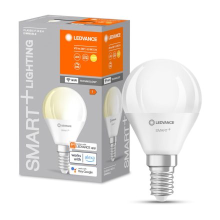 E14 P40 LED izzó 4.9W 470lm 2700K meleg SMART+ WiFi szabályozható mini izzó LEDVANCE