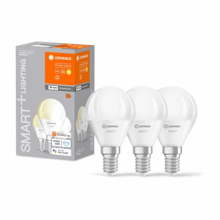 3PAK LED izzó E14 P40 4.9W 470lm 2700K meleg SMART+ WiFi szabályozható mini izzó LEDVANCE