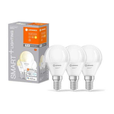 3PAK LED izzó E14 P40 4.9W 470lm 2700K meleg SMART+ WiFi szabályozható mini izzó LEDVANCE