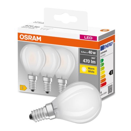 3db LED izzó Gömb E14 P45 4W = 40W 470lm 2700K  OSRAM 