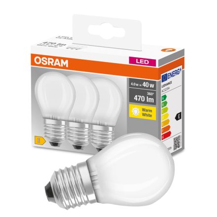 3db LED izzó E27 P45 4W = 40W 470lm 2700K  300° OSRAM