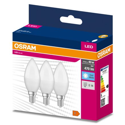 3db LED izzó E14 B35 4.9W = 40W 470lm 4000K Semleges 200° OSRAM ÉRTÉK