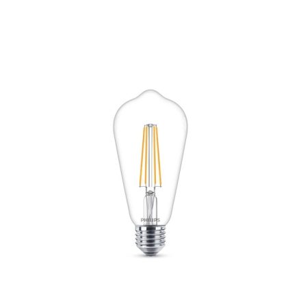 Edison E27 ST64 LED izzó 4.3W = 40W 470lm 2700K meleg izzószál PHILIPS