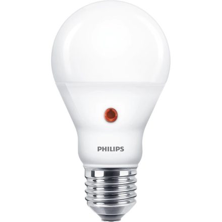 E27 A60 LED izzó 6.5W = 60W 806lm 4000K Semleges 250° PHILIPS alkonyérzékelővel