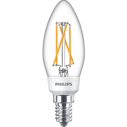 LED-es gyertyakörte E14 B35 5W = 40W 470lm 2700 meleg izzószál PHILIPS szabályozható