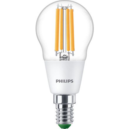 LED golyós izzó E14 P45 2.3W = 40W 485lm 2700K meleg izzószál PHILIPS Ultra Hatékony