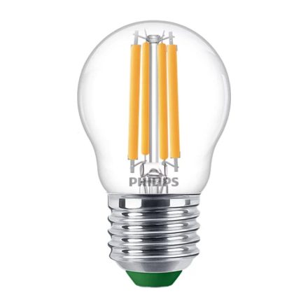 LED golyós izzó E27 210lm/W P45 2,3W = 40W 485lm 2700K meleg izzószál PHILIPS Ultra Hatékony