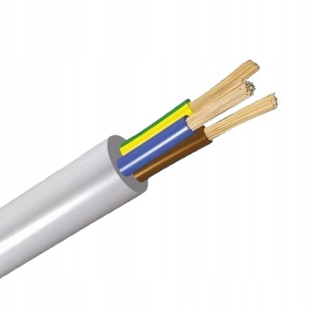 Kábel OMY 300/300V 3x0,75mm fehér 1m ELEKTROMOS KÁBEL