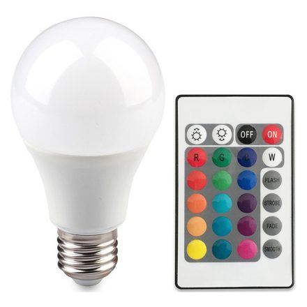 LED izzó E27 A60 6W = 40W 470lm 3000K RGB 200° GOLDLUX (Polux) + TÁVIRÁNYÍTÓ