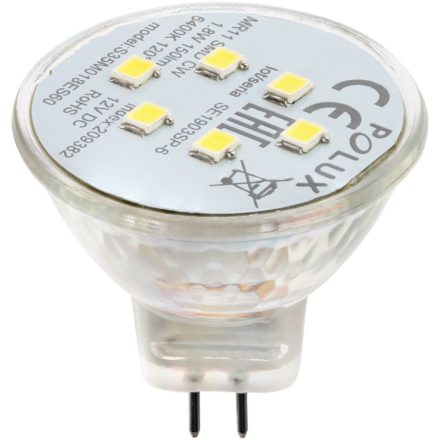 GU4 MR11 LED izzó 1.8W = 16W 150lm 3000K Meleg 120° 12V GOLDLUX (Polux)