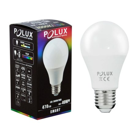 E27 A60 LED izzó 6W 470lm 3000K Meleg RGB 200° GOLDLUX (Polux)