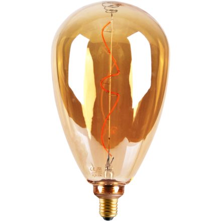 Dekoratív LED izzó E27 FILAMENT S173 4W 260lm 1800K Meleg 320° DecoVintage Amber GOLDLUX (Polux)