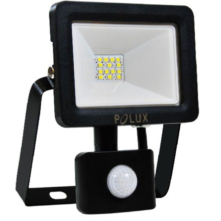 LED-es reflektor 10W 800lm 3000K fekete mozgás- és alkonyérzékelővel GOLDLUX (Polux)