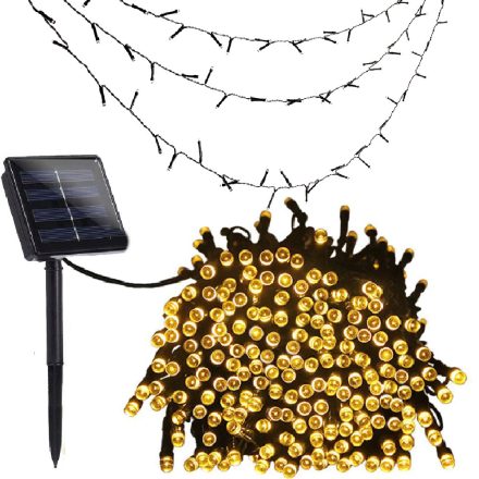 SOLAR Girland 21,9m kert DEKORATÍV 200x LED 3000K meleg SHINE GOLDLUX (Polux)