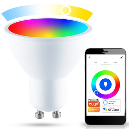 GU10 LED izzó 5.5W 400lm RGB GOLDLUX (Polux) Smart WiFi TUYA