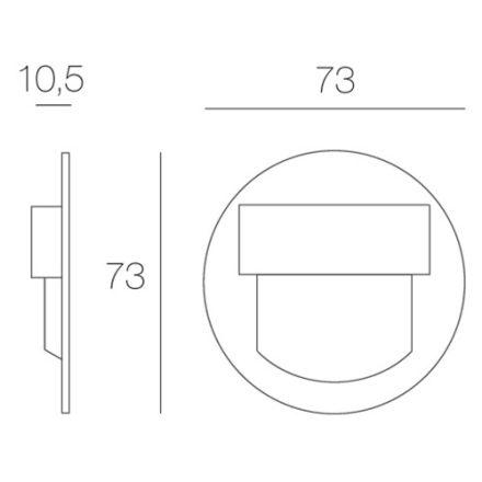 LED lépcsőlámpa 0,8W 3000K 10V DC IP20 Matt fekete RUEDA Skoff