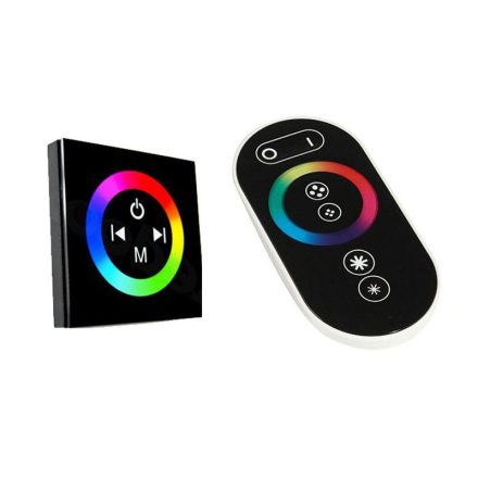 RGB LED vezérlő ÉRINTŐPANEL + RF REMOTE 12V 12A