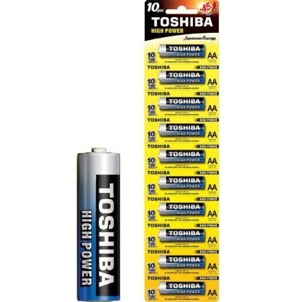 TOSHIBA NAGYTELJESÍTMÉNY LR6 AA 1.5V MATRICRA alkáli elemek 10db