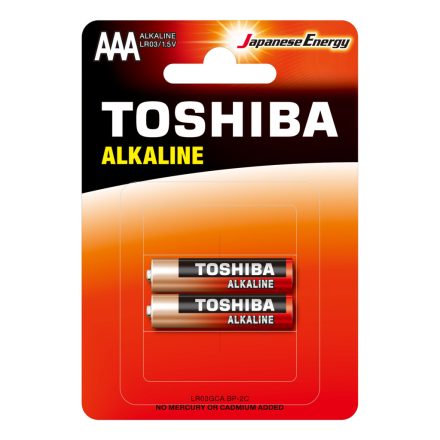 TOSHIBA RED ALKALINE LR03 AAA 1,5 V alkáli elemek buborékcsomagolás 2db