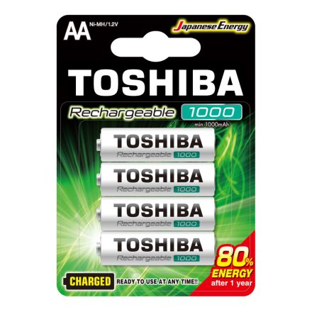 Újratölthető akkumulátorok TOSHIBA HASZNÁLATRA KÉSZ AA 1,2V 1000MAH buborékfólia 4 db