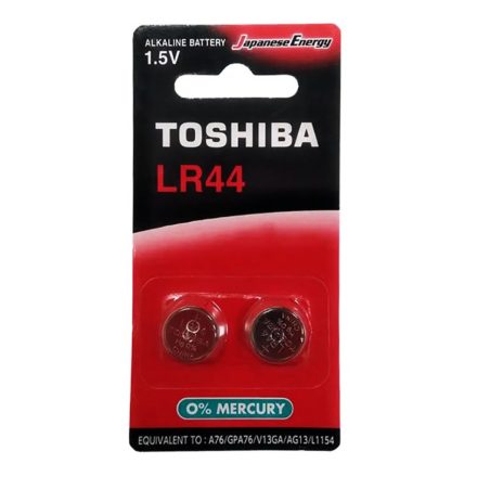 TOSHIBA LR44 1,5 V speciális alkáli elemek buborékfólia, 2 db