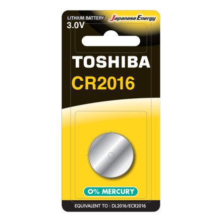 TOSHIBA Specialized Lithium Battery CR 2016 3V bliszter 1 db.