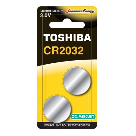 TOSHIBA speciális akkumulátorok lítium CR 2032 3V buborékcsomagolás 2 db