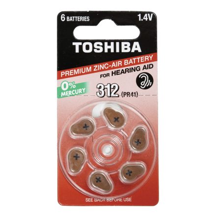 TOSHIBA PR41 1,4 V speciális cink-levegő elemek buborékcsomagolás 6 darabból