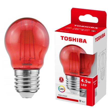 E27 G45 LED izzó 4,5 W = 40 W piros izzószál TOSHIBA