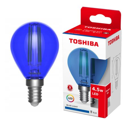 E14 G45 4,5 W kék izzószálas LED izzó TOSHIBA