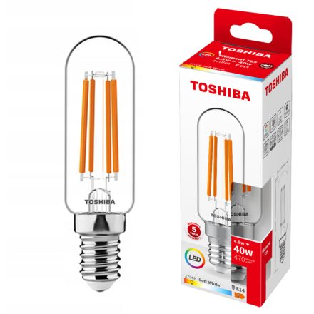 LED izzó E14 T25 4,5W = 40W 470lm 2700K meleg izzószál TOSHIBA