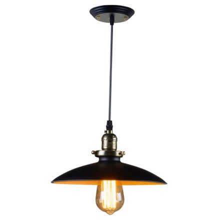 Loft stílusú mennyezeti lámpa, ipari retro, Edison, fekete, E27, Volteno Rosie Black