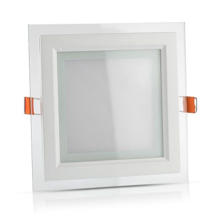 Süllyesztett LED panel 12W 6400K Glass Square FLICKER FREE VT-1202G V-TAC