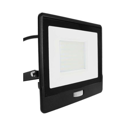 LED reflektor 50W 4000lm 4000K IP65 Fekete mozgásérzékelővel és CUT-OFF funkcióval Samsung Chip VT-158S-1-B V-TAC