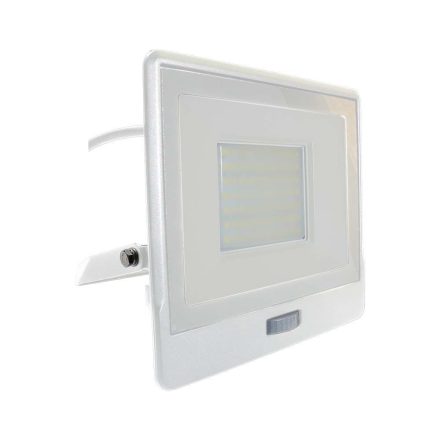 LED reflektor 50W 4000lm 3000K IP65 Fehér mozgásérzékelővel és CUT-OFF funkcióval Samsung Chip VT-158S-1-W V-TAC