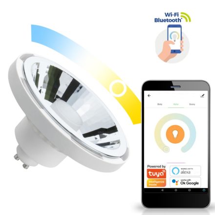 LED izzó GU10 AR111 10W 1050lm CCT SPECTRUM Fehér Smart TUYA WiFi szabályozható