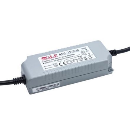 ÁLLANDÓ FESZÜLTSÉGŰ LED tápegység AGC-25-500 25..50V DC 500mA 25W IP40 HERMETIC GLP