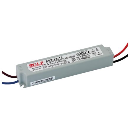 Feszültség LED tápegység 12V 12W 1A GPV-12-12 GLP IP67 hermetikus