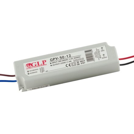 Feszültség LED tápegység 12V 48W 4A GPV-50-12 GLP IP67 hermetikus