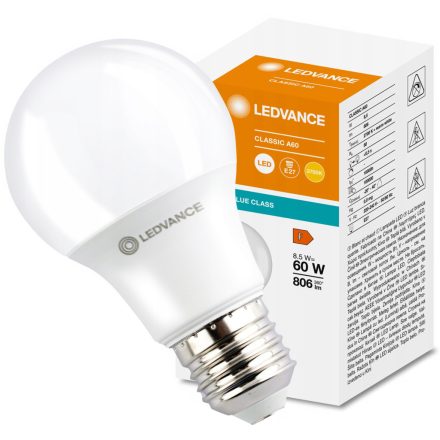 E27 A60 LED izzó 8.5W = 60W 806lm 2700K Meleg 360° LEDVANCE